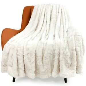 Faux Fur Throw Blanket Soft Fluffy Double Sided Shaggy Fuzzy Blanket Couch Bed
